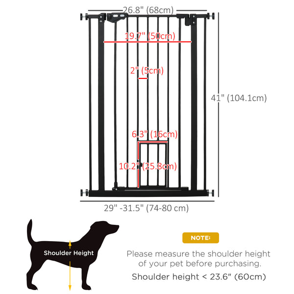 Easy-open black dog safety gate