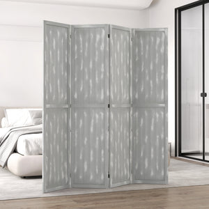 Folding room divider screen, gray