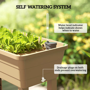 Raised garden bed with automatic watering, transparent lid and ventilation