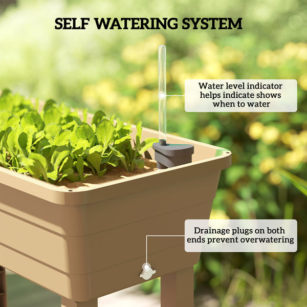 Raised garden bed with automatic watering, transparent lid and ventilation