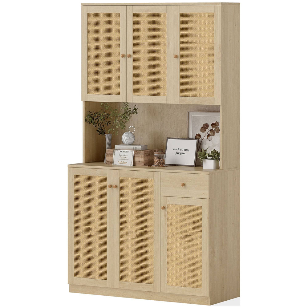 Bohemian style kitchen sideboard with microwave worktop