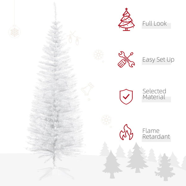 5ft White Pencil Shaped Artificial Christmas Tree