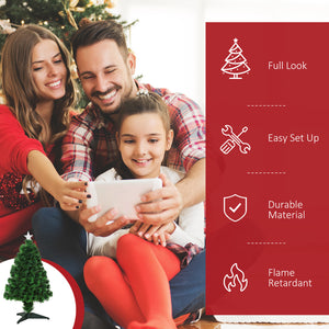 2.5ft Pre-Lit Small Artificial Christmas Tree with Fiber Optics