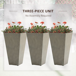 Set of 3 plastic planters