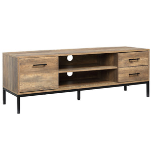 TV stand for up to 50 inches with door, open storage and drawers