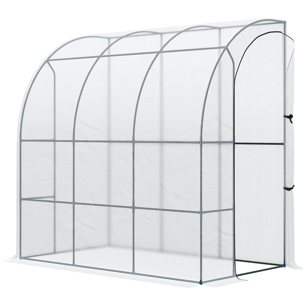 Serre blanche compacte 7 x 4 x 7 pieds avec porte enroulable, parfaite pour cultiver plantes, herbes et légumes au jardin