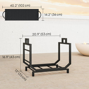 Log rack with carrying bag