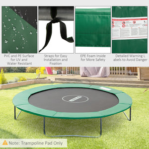 Safety pad for 8-foot trampoline, green 
