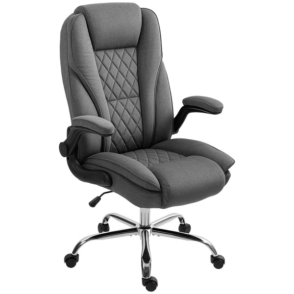 Office chair in diamond pattern fabric, dark grey