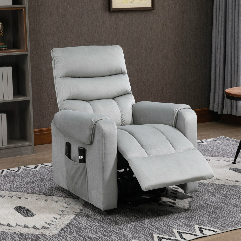 Massage recliner chair with 8 vibration points, gray