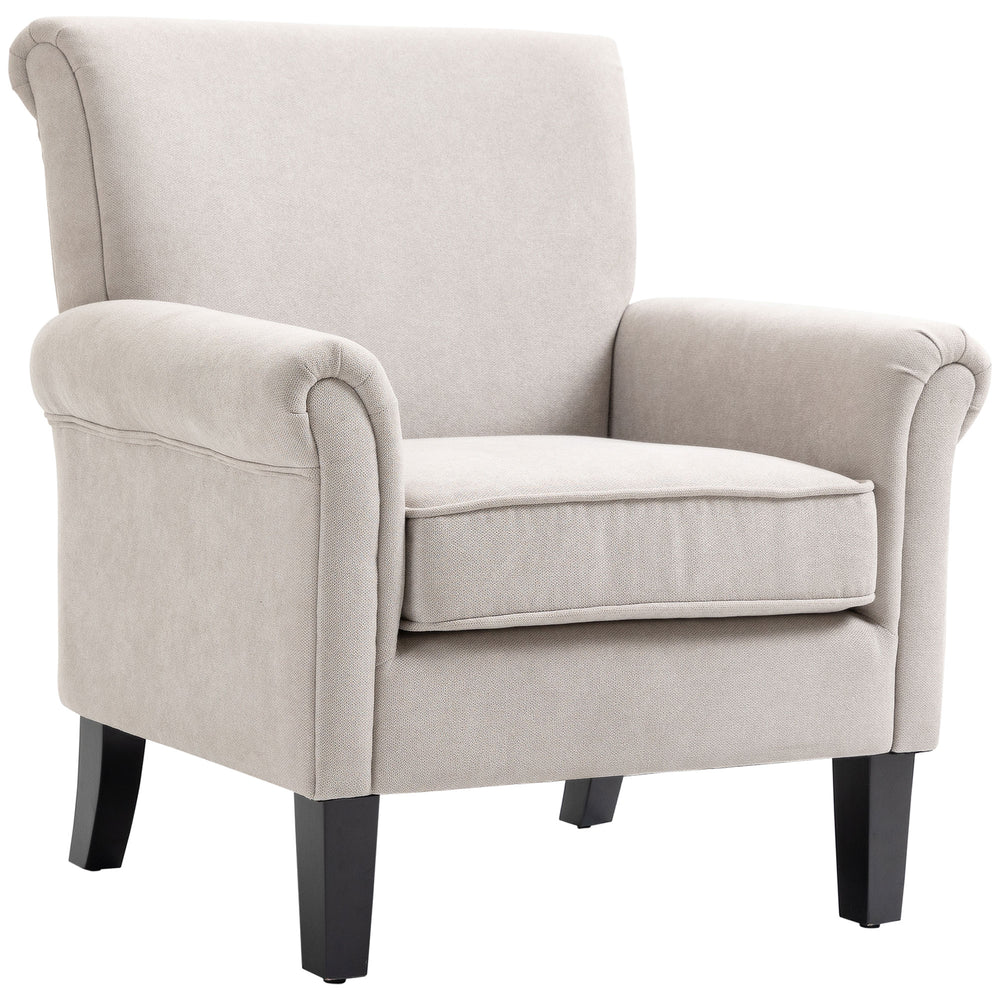 Upholstered accent chair with soft velvet fabric, grey
