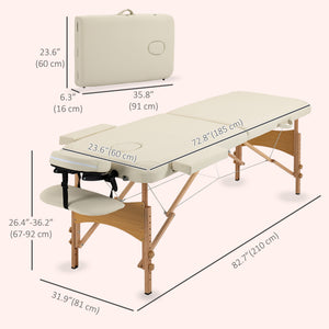 Professional adjustable folding massage table – Beige