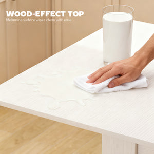 Extendable dining table for 4 to 6 people, white