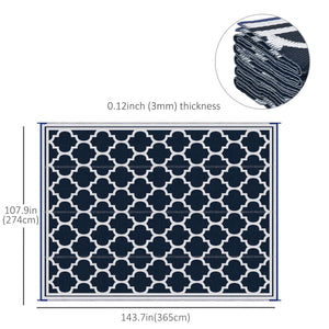 Reversible outdoor rug, dark blue