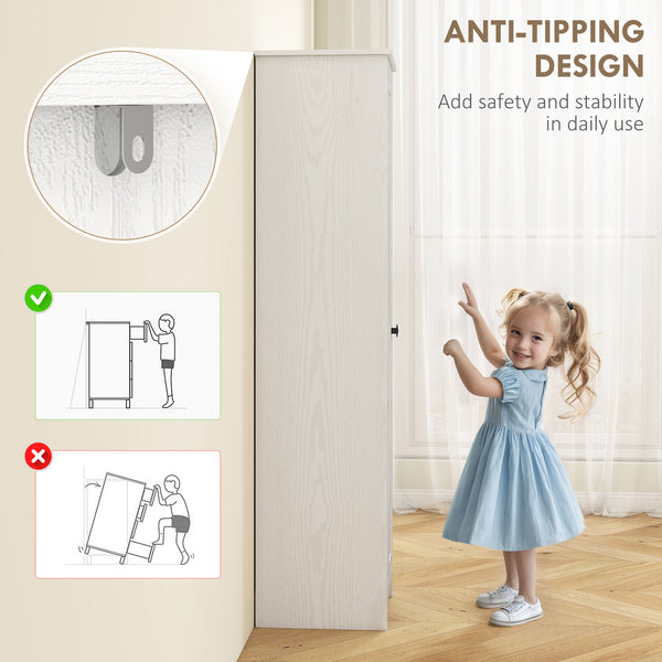 Tall storage cabinet with barn door and adjustable shelves, white