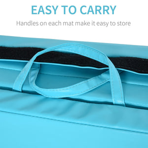 1.22m x 2.42m x 5.1cm Folding Gym Mat with Carry Handles, Light Blue