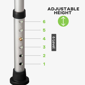 Height-adjustable shower chair with suction cup feet