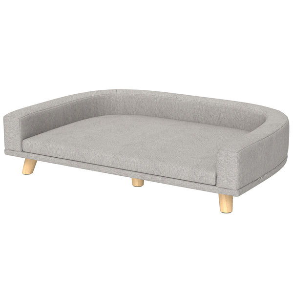 Sofa for large dogs with washable cover and non-slip pads, gray