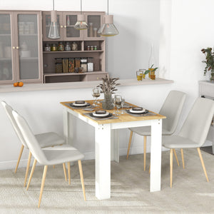 Kitchen table for 4 to 6 people, dining table with veneered top, oak