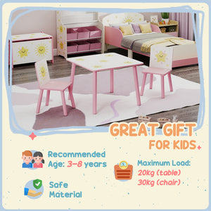 3-piece children's table and chair set, star pattern
