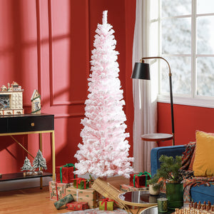 6ft Pink Frosted Pencil Christmas Tree