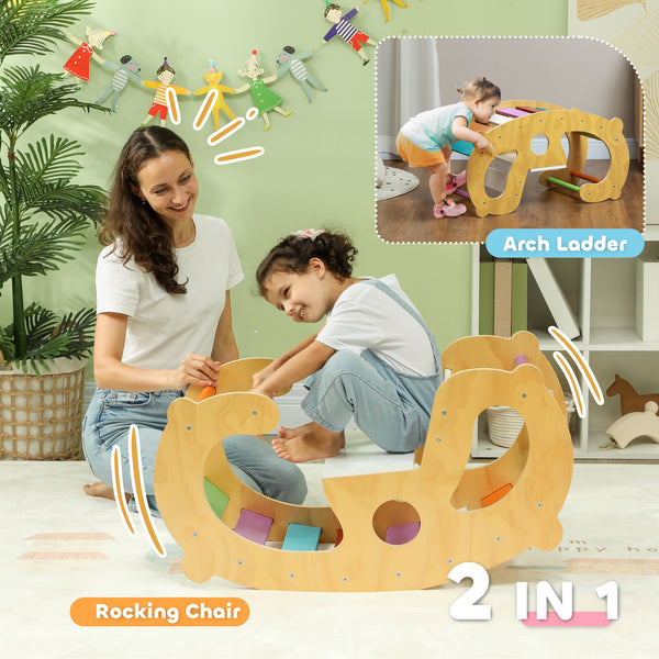 2 in 1 wooden arch and seesaw module