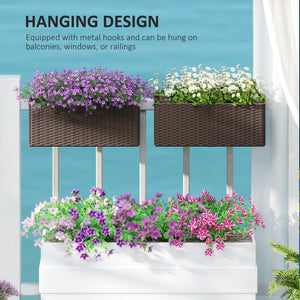 Set of 2 hanging flower pots, brown
