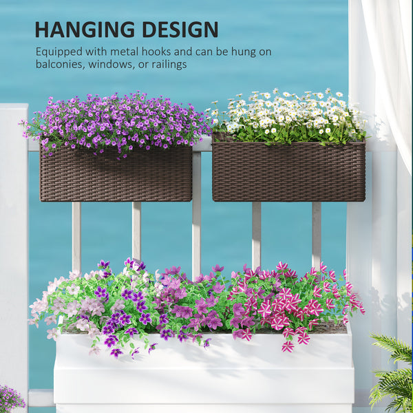Set of 2 hanging flower pots, brown