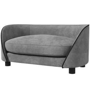 Dog sofa with soft cushion, removable and washable cover, grey