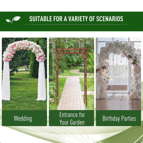 Arched trellis with pergola-style roof