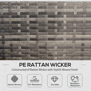 6-piece outdoor rattan sofa set, grey.