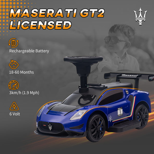 Maserati GT2 6V for toddler, blue