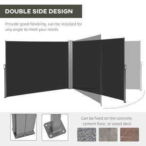 Double retractable exterior windshield, black