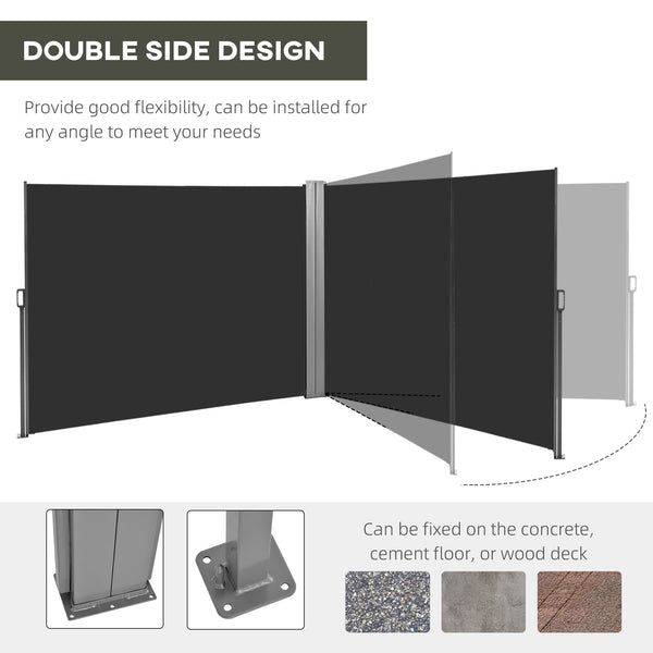 Double retractable exterior windshield, black
