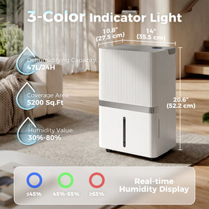 47 L/day Wi-Fi Dehumidifier, up to 5,200 sq. ft.