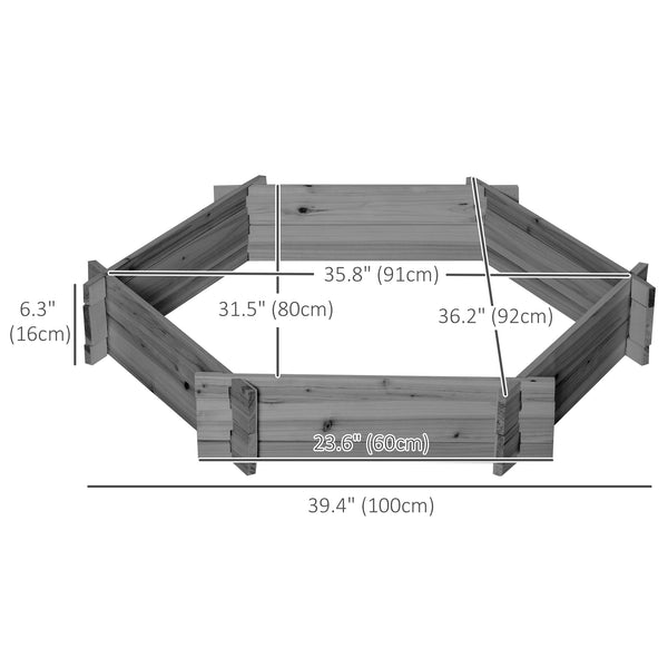 Hexagonal planter without screws, grey