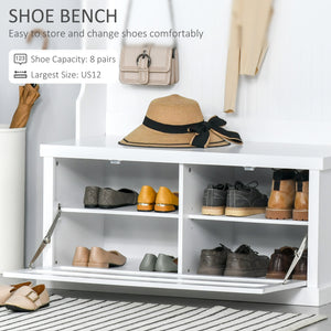 3-in-1 Hallway Unit with Shoe Storage, White
