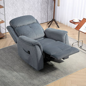 Recliner Chair with Vibration Massage and Side Pockets, Dark Gray