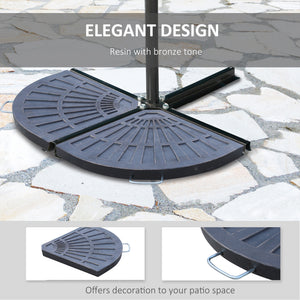 Set of 2 base weights for parasols, bronze color 