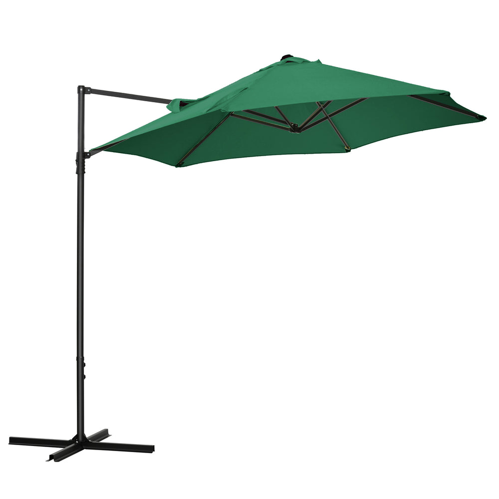 8.5-foot cantilever parasol with 360° rotation, green