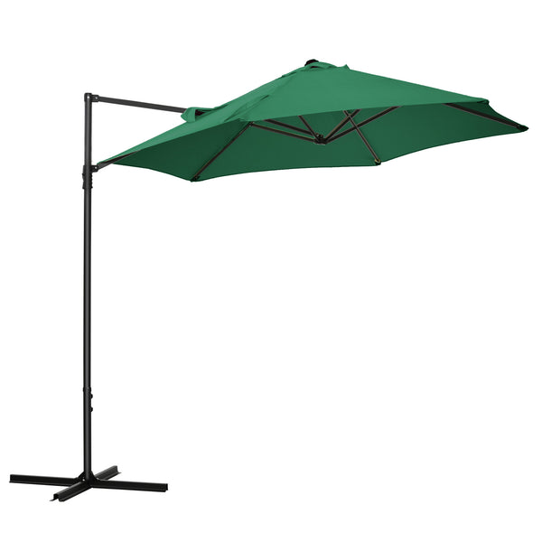 8.5-foot cantilever parasol with 360° rotation, green