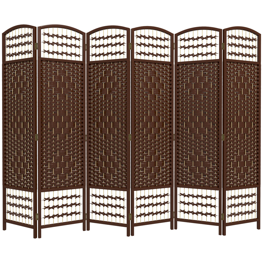 6-Panel Corrugated Fiber Folding Room Divider, Brown