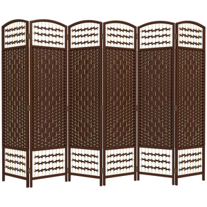 6-Panel Corrugated Fiber Folding Room Divider, Brown