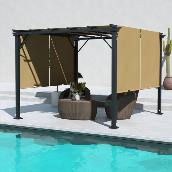 Retractable pergola 10 x 10, brown