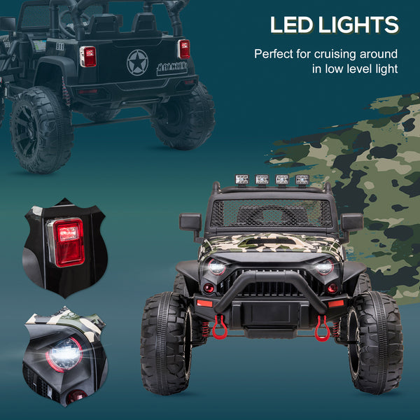 12V Police Jeep with Parental Remote Control, Camouflage