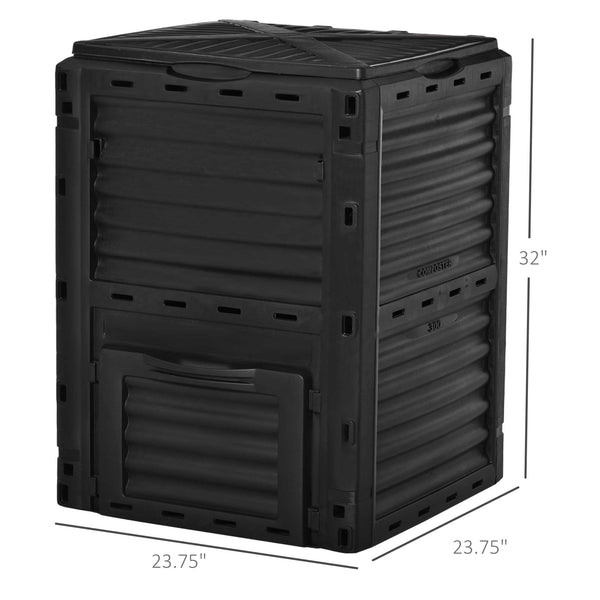 80 gallon (303 litre) garden composter, black.