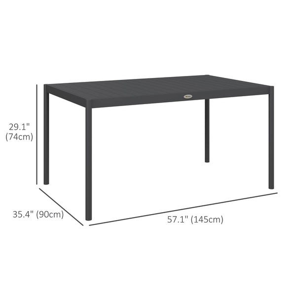 Garden table with aluminum frame, dark grey