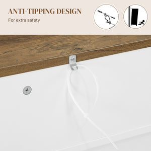 Sideboard with 4 doors, 3 drawers with adjustable shelves, white