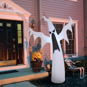 1.8m Tall White Halloween Inflatable Ghost with LED Lights
