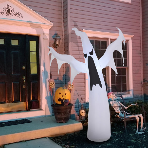 1.8m Tall White Halloween Inflatable Ghost with LED Lights